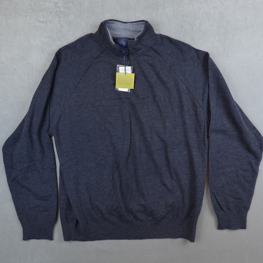 NWT Joseph & Lyman Sweater 1/4 Zip Mens XXL Gray Pullover Long Sleeves
